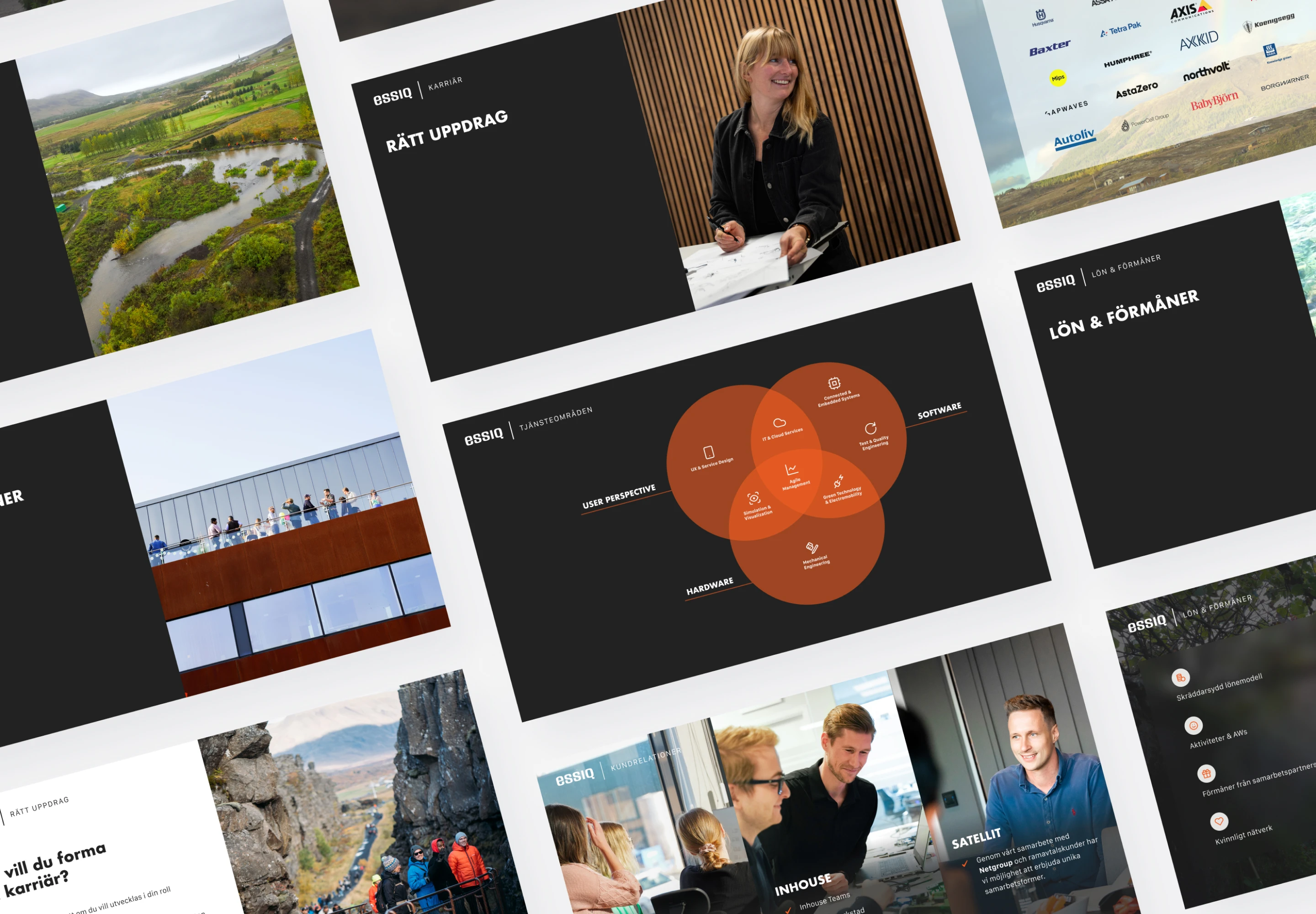 A collage of pages and details from the new ESSIQ website