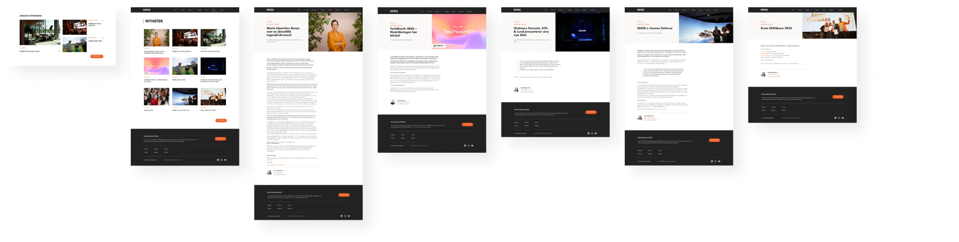 News pages built with the custom CMS