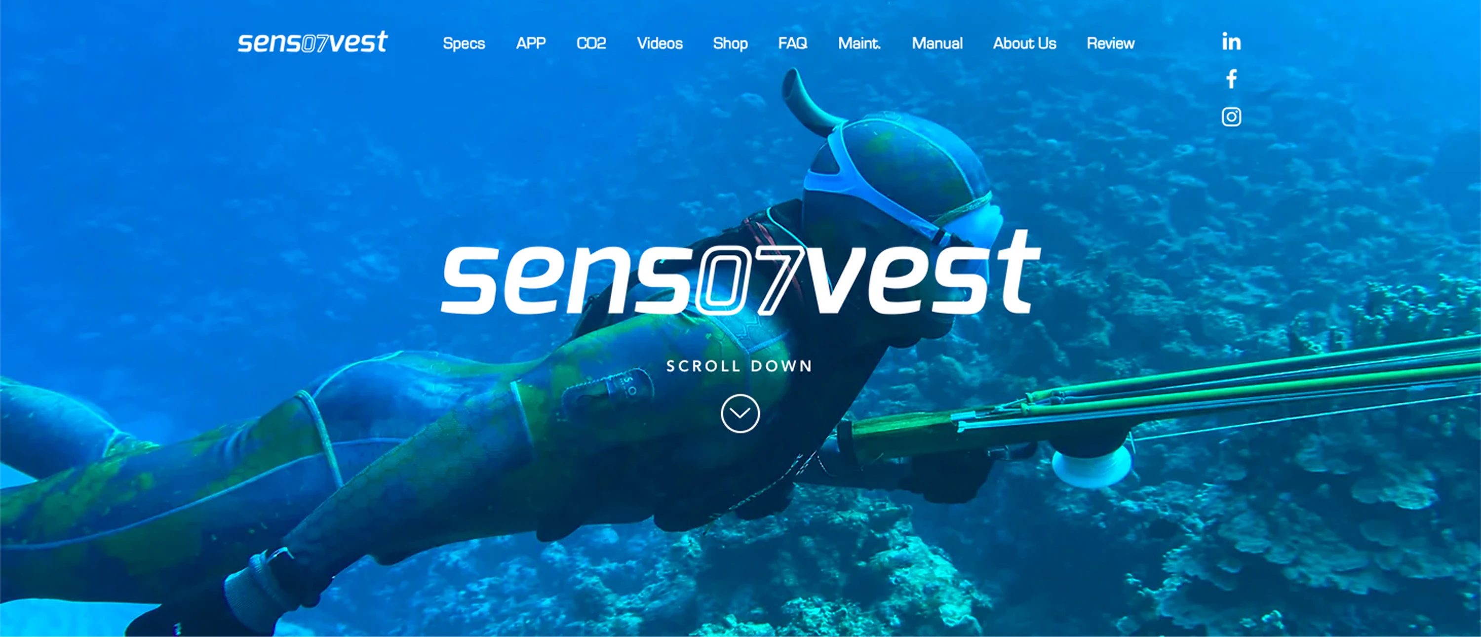 The Sens07 website with the rescue vest